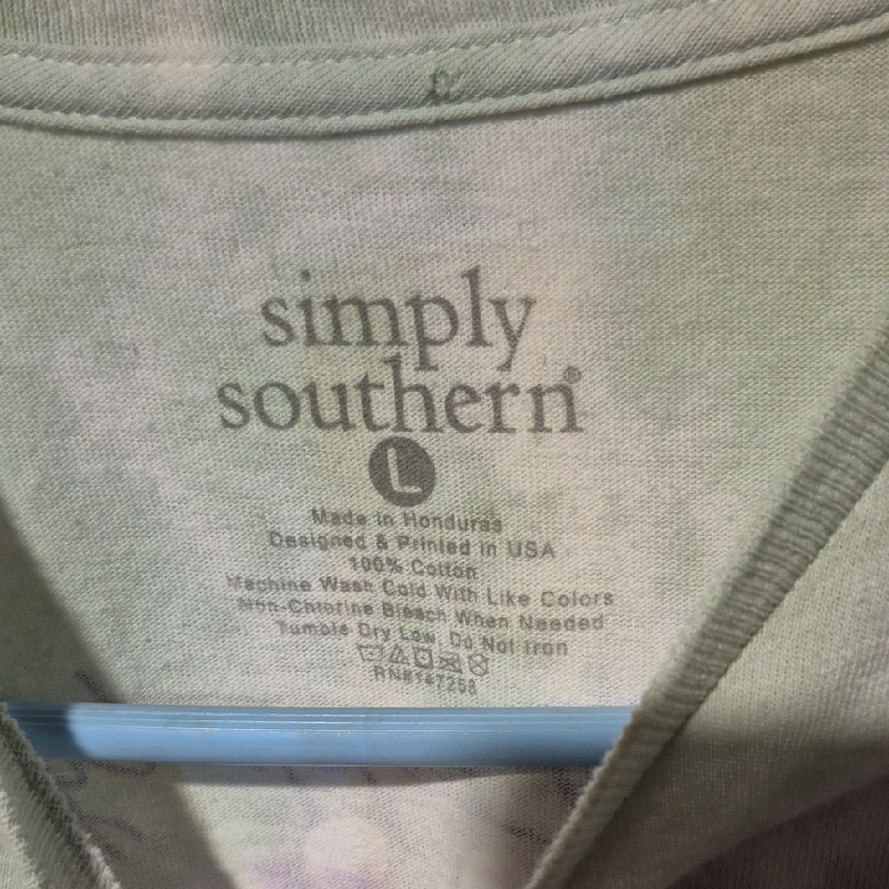 Simply Southern Women's Easter Large Pastel Tie-Dye Shirt - Picture 5 of 9